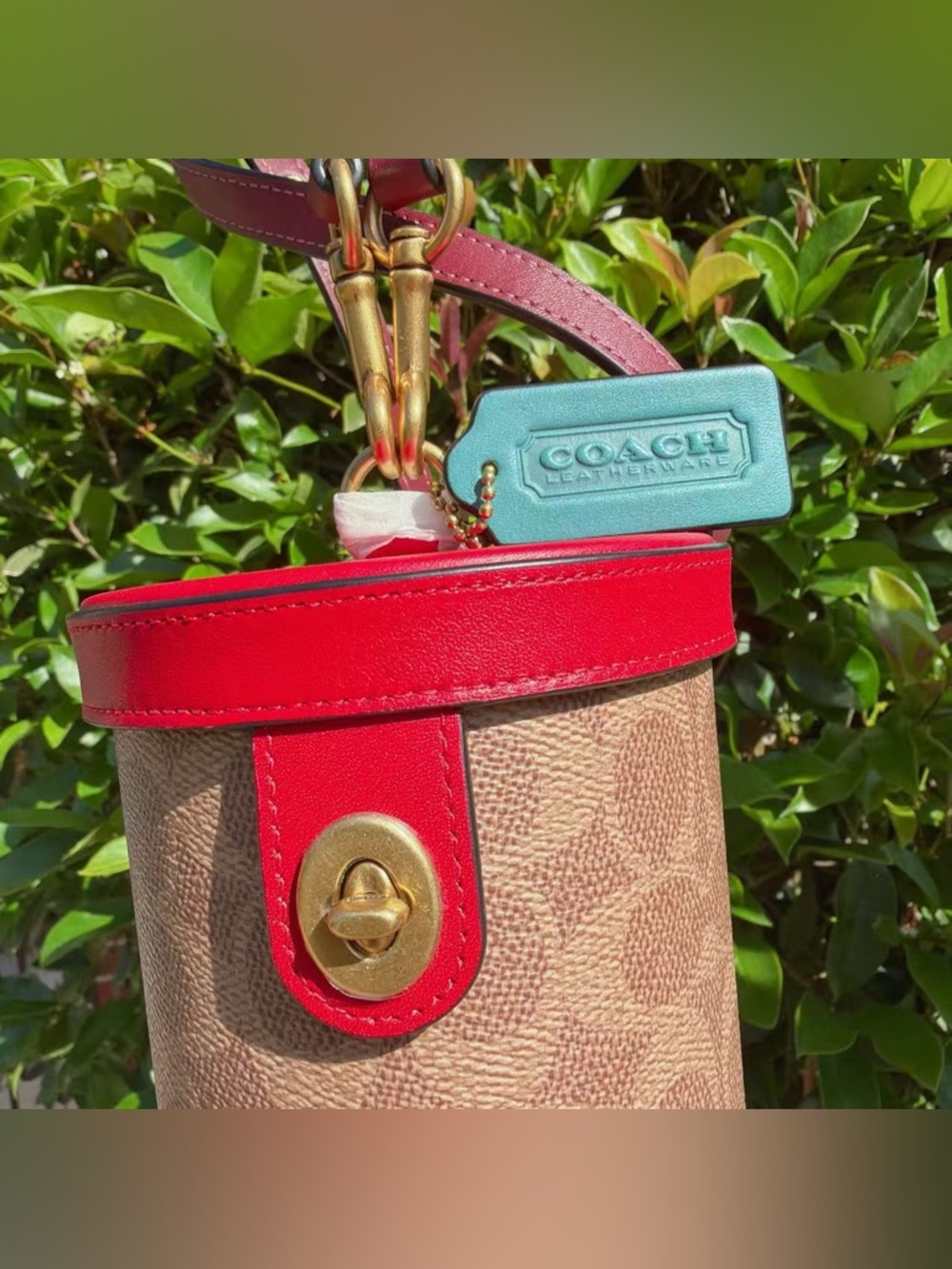 NWOT Coach Lunar New Year Cylinder Bag in Signature Canvas C2443 - Picture 2 of 8